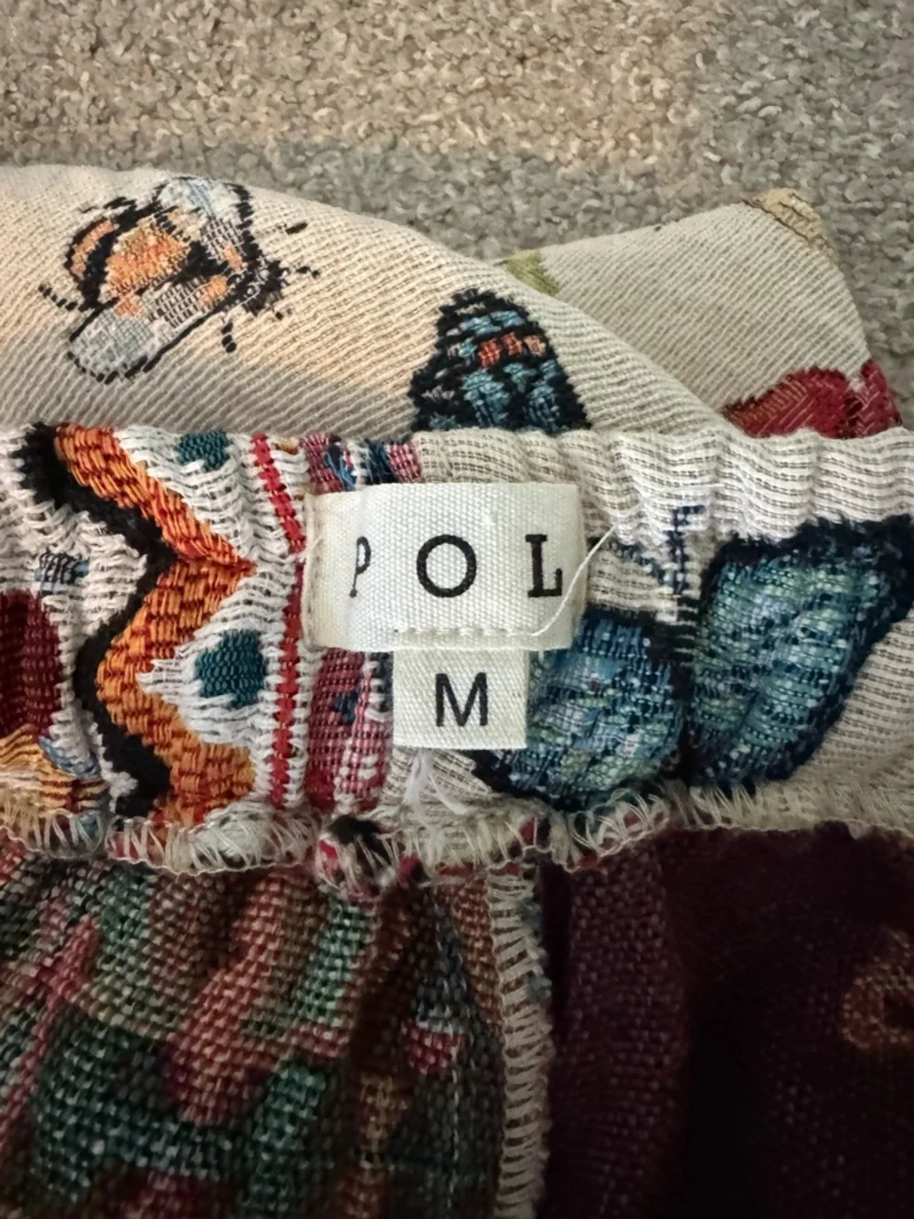 POL Cream Harem Pants with Multicolor Butterfly Print - Picture 3 of 8